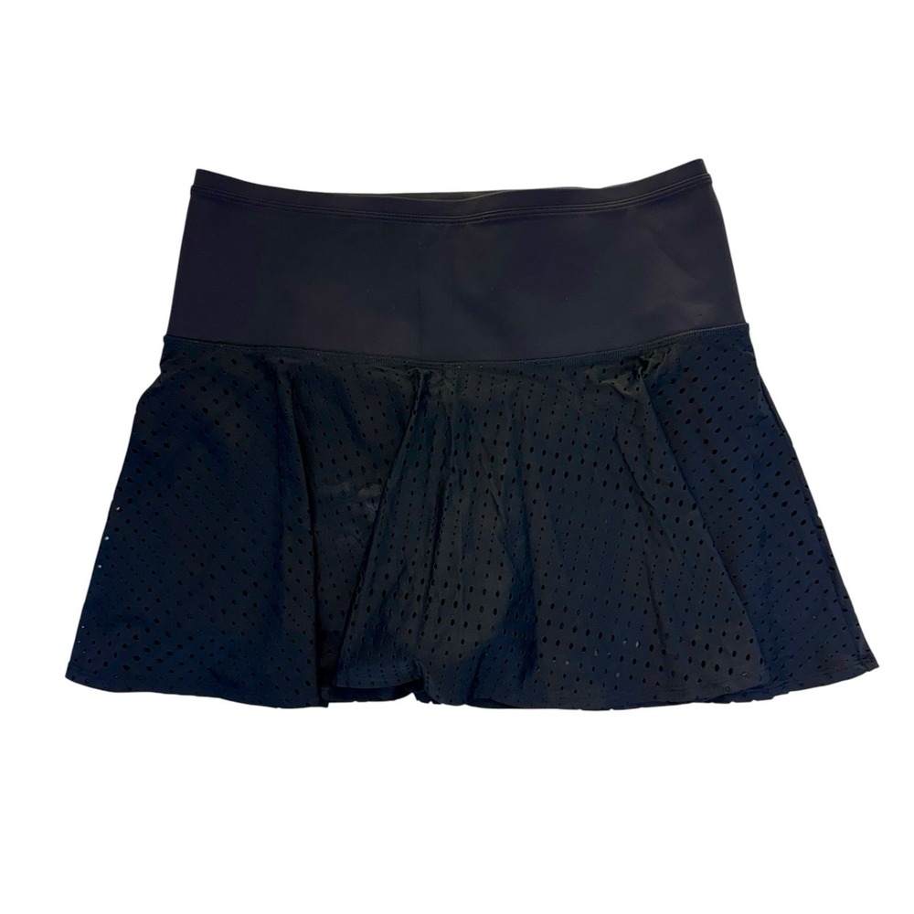 Athleta A-Game Skort 14" Women Size Small Black Mesh Activewear Tennis Read!